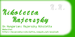 nikoletta majerszky business card